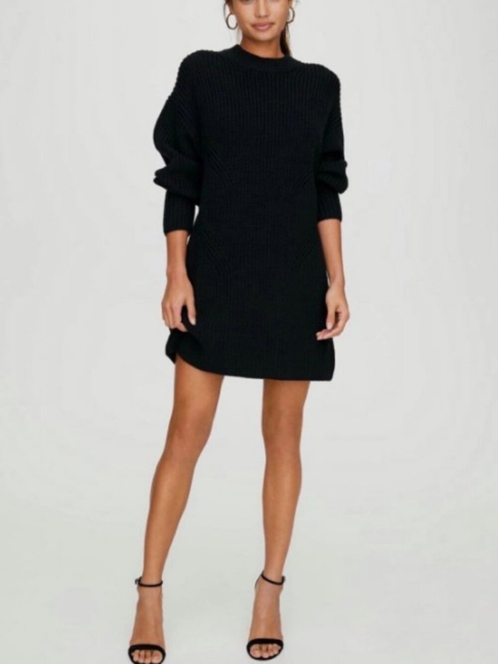 Wilfred Requiem merino wool knit sweater dress black women's size M